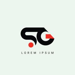 SG logo. S G design. White SG letter. SG, S G letter logo design. Initial letter SG linked circle uppercase monogram logo