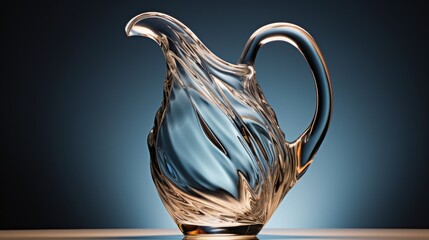 Clear Glass Pitcher on Table