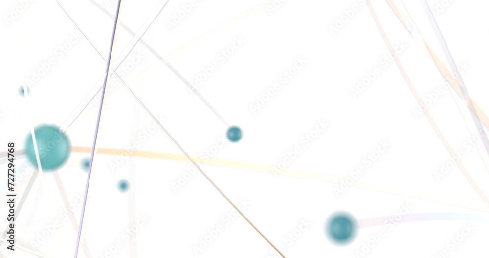 Fototapete Abstract polygonal space with connecting dots and lines. Dark background. Connection structure. 3d Widescreen