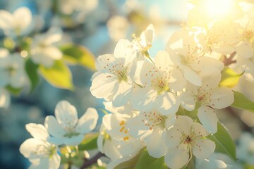 Spring Blooming  White Blossoms And Sunlight