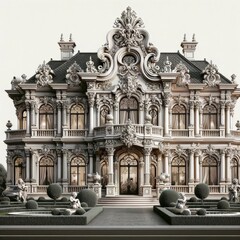 Fototapeta premium Intricate Baroque Style Mansion Facade