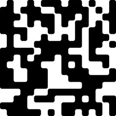black and white seamless futuristic labyrinth abstract pattern. Background Vector Formats 