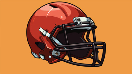 American football helmet vector 2D illustration. - obrazy, fototapety, plakaty