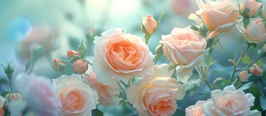 Garden roses in pastel hues.