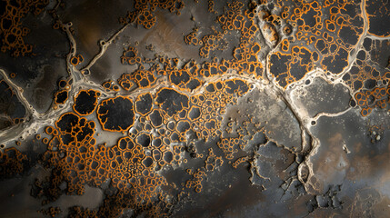 Close Up of Black and Orange Substance