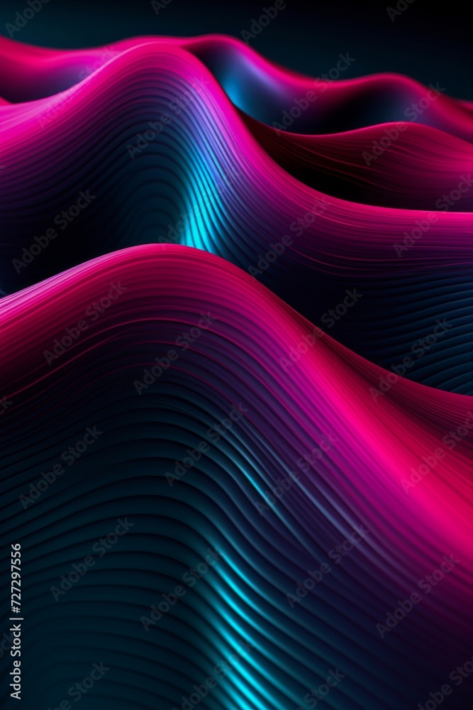 Poster computer generated image of wavy lines. generative ai.
