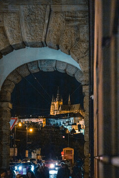 people walking in the city centre of prague 