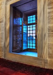 A view from inside the Fatih Mihrimah Sultan Mosque in Istanbul