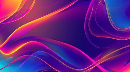 Abstract Colorful Background - Bright Neon Rays

