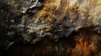Close Up of a Rusty Rock Wall