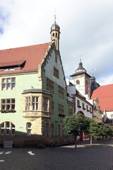 Obraz premium Rathaus und Kirche in Schmalkalden