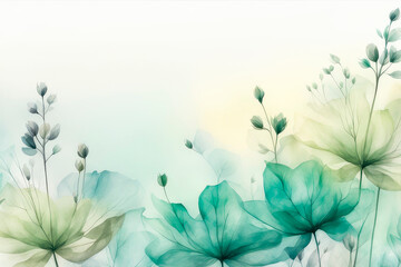 Fototapeta na wymiar Art background with transparent x-ray flowers.