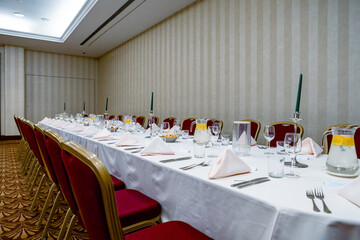 table set for a school event
