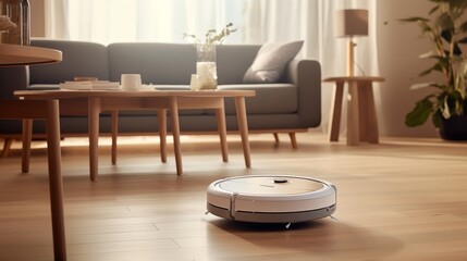 Roomba on the Floor in a Living Room