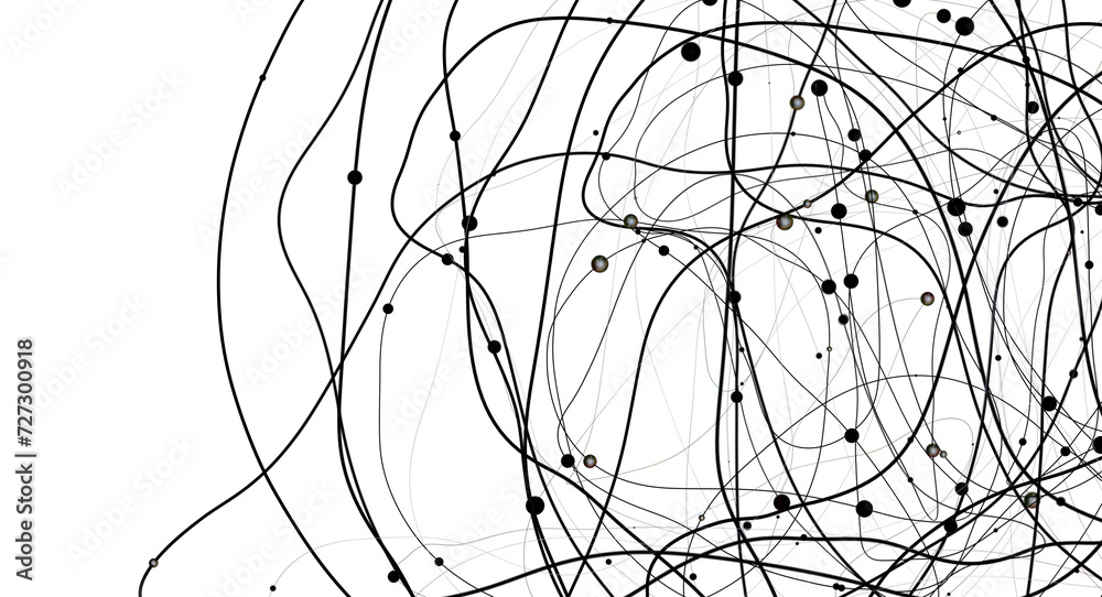 Fototapete The structure of the network connection of points and lines. Data technology.