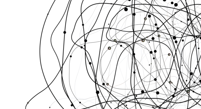 The structure of the network connection of points and lines. Data technology.