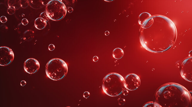 soap bubble on red background