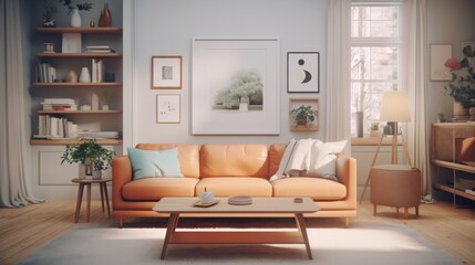 A Living Room With a Couch and a Coffee Table