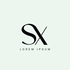 SX letter logo design. SX polygon, circle, triangle, hexagon, flat and simple style with white color variation letter logo set in one artboard. SX minimalist and classic logo. SX