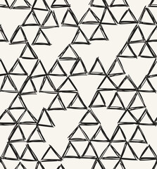 Vector seamless pattern. Hand drawn geometric swatch. Sloppy background with triangular doodles. Creative modern graphic design.	