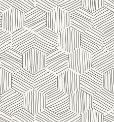 Vector seamless pattern. Hand drawn geometric swatch. Sloppy background with doodles. Creative modern graphic design.	