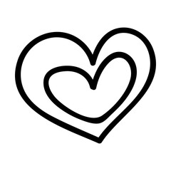 vector hand drawn line heart symbol