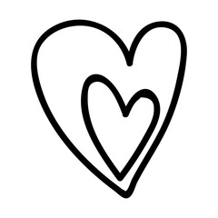 vector hand drawn line heart symbol