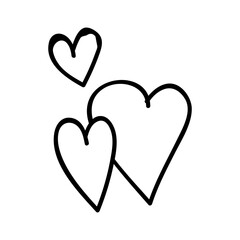 vector hand drawn line heart symbol