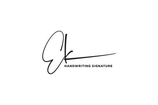 EK initials Handwriting signature logo. E K Hand drawn Calligraphy lettering Vector. EK letter real estate, beauty, photography letter logo design.