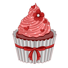 Cupcake Cascade for Valentine Day Clip Art