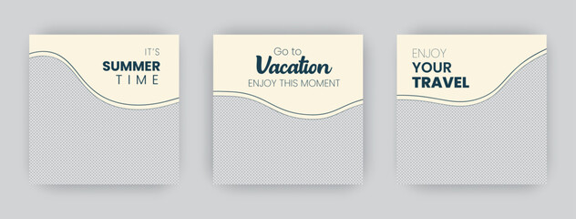 Let's go to Vacation enjoy your time, Summer vacation, Travel poster template design. Social media post advertising 