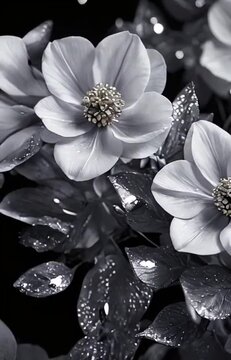white flower on a black background