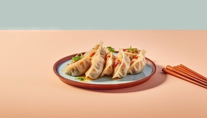 Traditional Jiaozi, gyoza or kyoza: a dish of Chinese as well as Japanese and Korean cuisine....