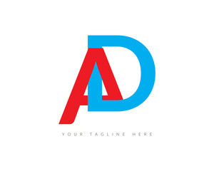 Creative Modern AD Latter Logo Template vector Abstract Monogram Symbol victor illustration.