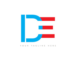 Creative Modern DE Latter Logo Template vector Abstract Monogram Symbol victor illustration.