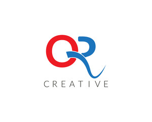 Creative Modern QR Latter Logo Template vector Abstract Monogram Symbol victor illustration.
