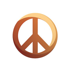 Peace symbol, logo in boho style. Minimalistic illustration in earth tones