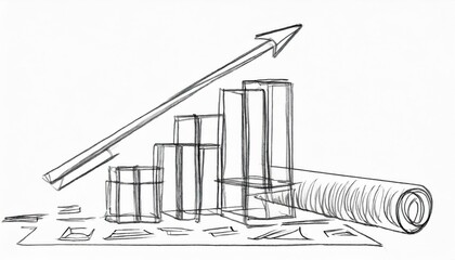 Business growth drawing concept.