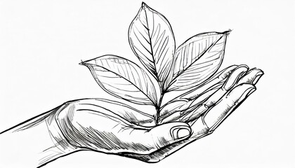Hand holding leaf