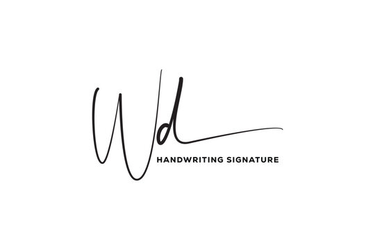 WD initials Handwriting signature logo. WD Hand drawn Calligraphy lettering Vector. WD  letter real estate, beauty, photography letter logo design.