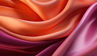The sheen of satin fabric against a silk background creates a lustrous and opulent texture.