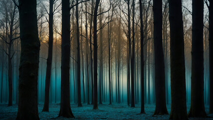 A Tranquil Forest Painted in Twilight's Ethereal Glow