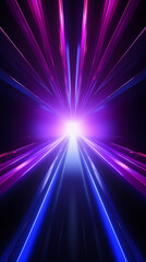 Neon Glow Tunnel with Pink and Blue Light Streaks