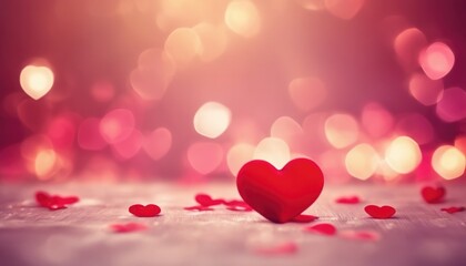 Radiant love heart with bokeh background