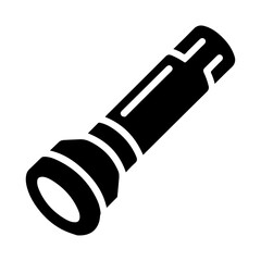minimal flashlight vector icon silhouette, clipart, symbol, black color silhouette