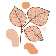 abstract leaves vector flat illustration