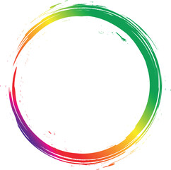 vector brush strokes circles of paint on white background. Ink hand drawn paint brush circle. Logo, label design element vector illustration.