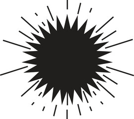 Sun, sunburst, light rays in line art. Bohemian symbol bursting sun rays. Magic talisman, antique style, boho, tattoo, logo.