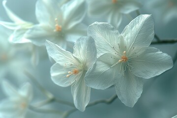 hd render elegant translucent flowers with delicate petals