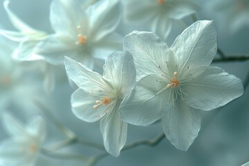 Fototapeta premium hd render elegant translucent flowers with delicate petals